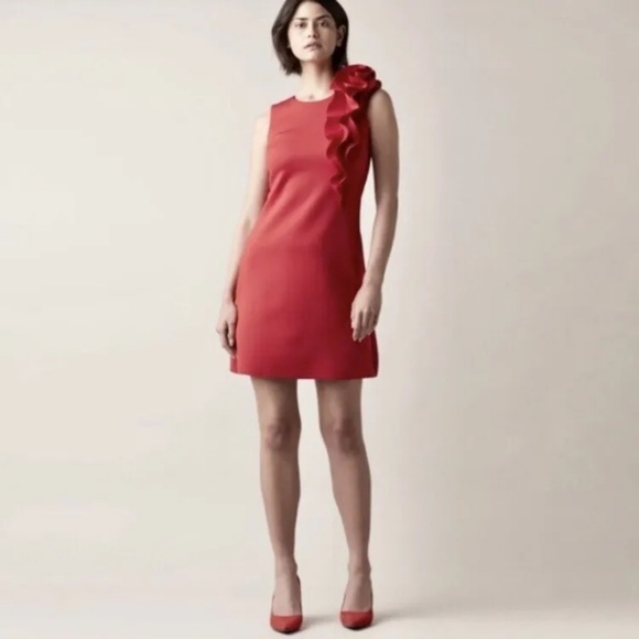 Jason Wu Dresses & Skirts - Jason Wu Ruffle Shoulder A-line Dress Red